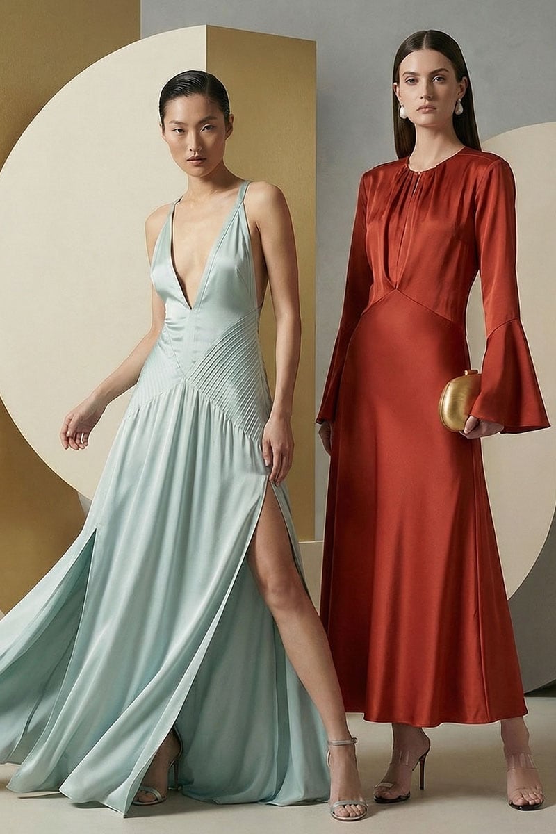 Celeste Satin Evening Gown | Jewelclues