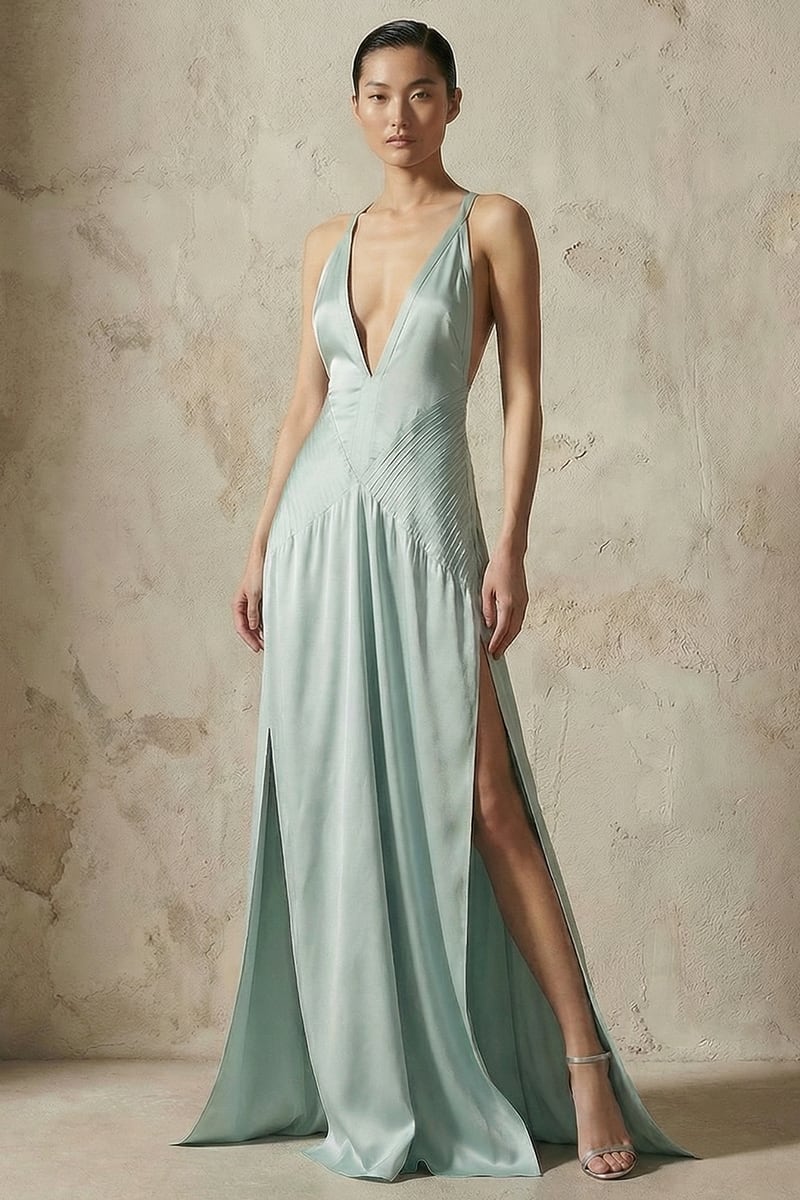 Celeste Satin Evening Gown | Jewelclues