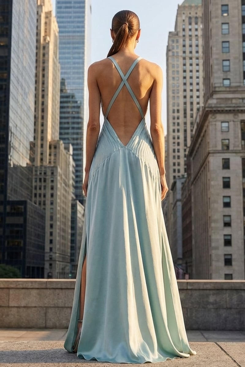 Celeste Satin Evening Gown | Jewelclues