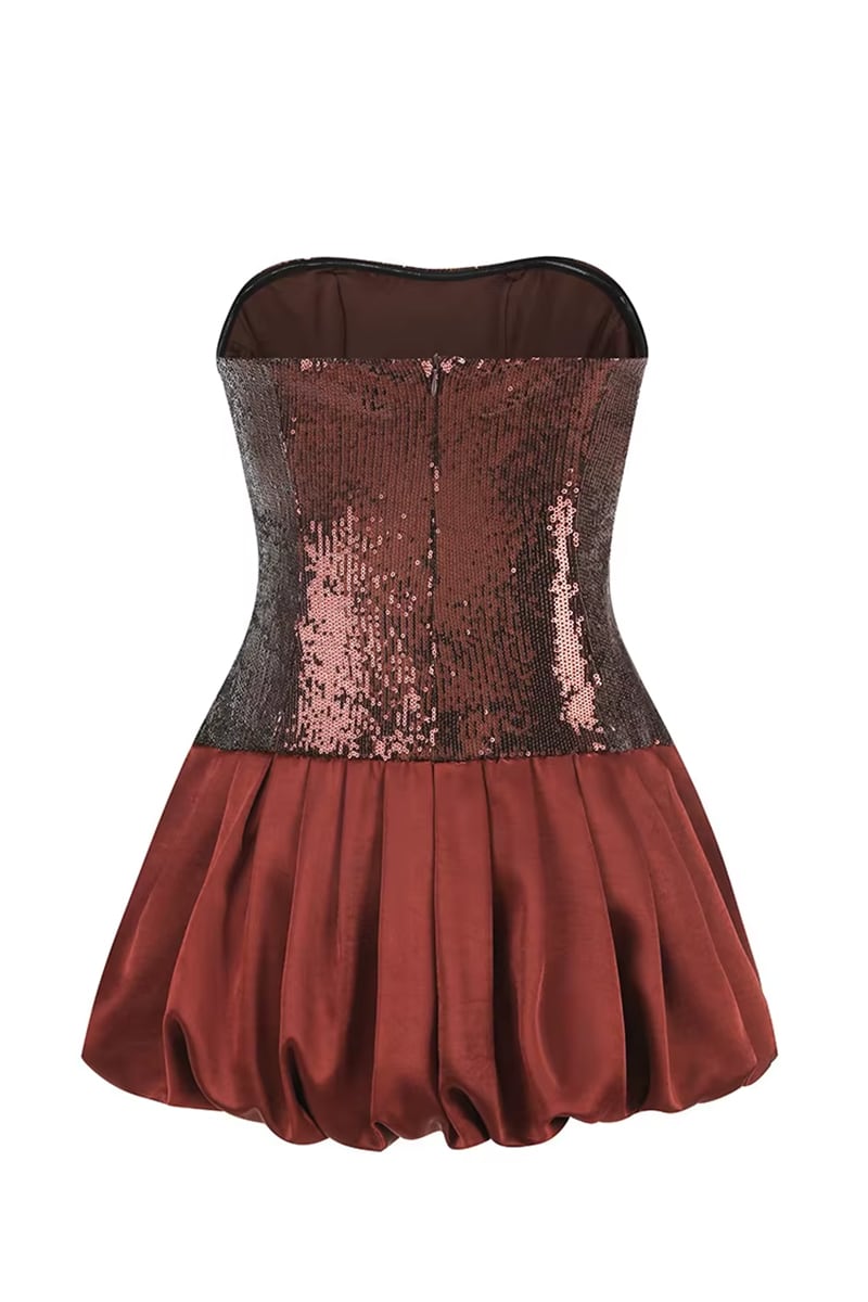 Celestial Charm Sequin Bubble Mini Dress