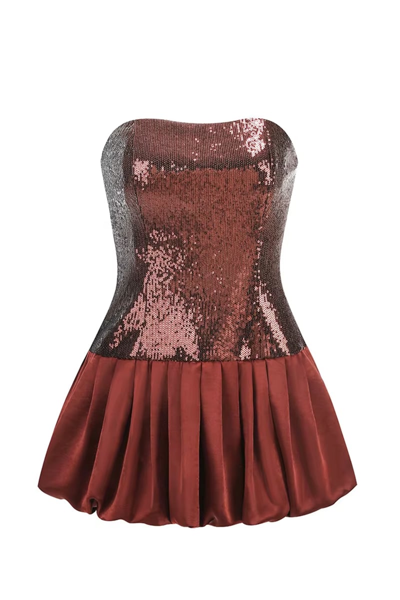 Celestial Charm Sequin Bubble Mini Dress