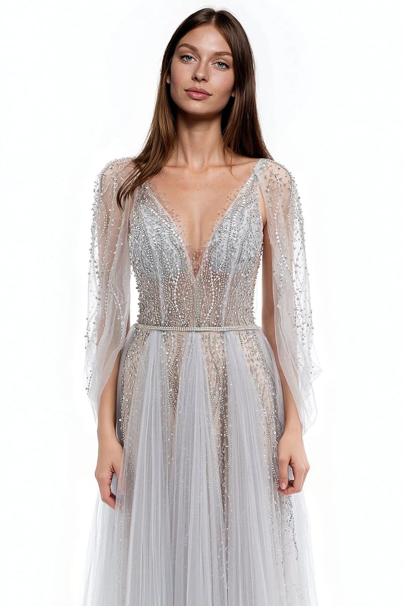 Celestine Hand-Beaded Couture Gown | Jewelclues
