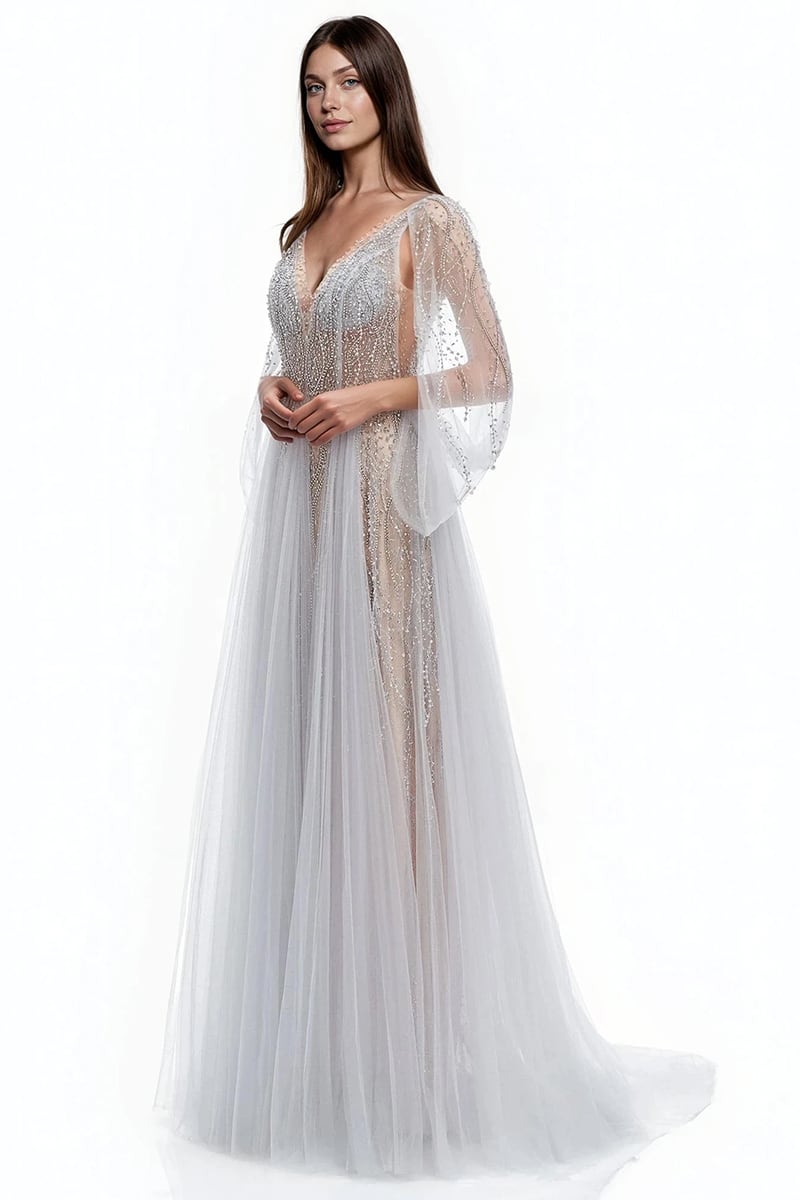 Celestine Hand-Beaded Couture Gown | Jewelclues