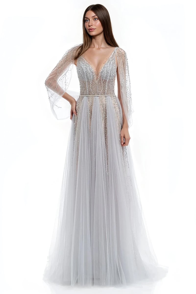 Celestine Hand-Beaded Couture Gown | Jewelclues