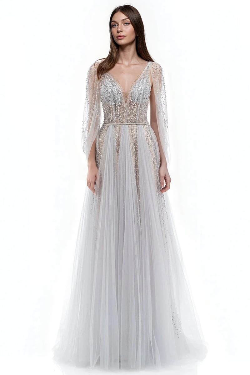 Celestine Hand-Beaded Couture Gown | Jewelclues