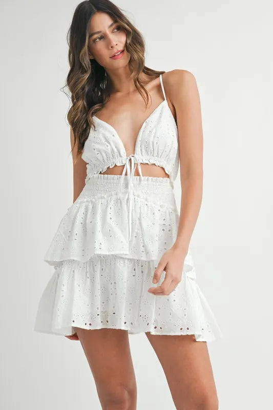 Charmaine Cutout Eyelet Mini Dress | Jewelclues