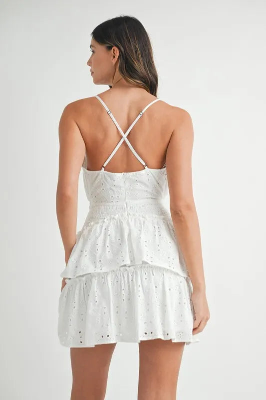 Charmaine Cutout Eyelet Mini Dress | Jewelclues