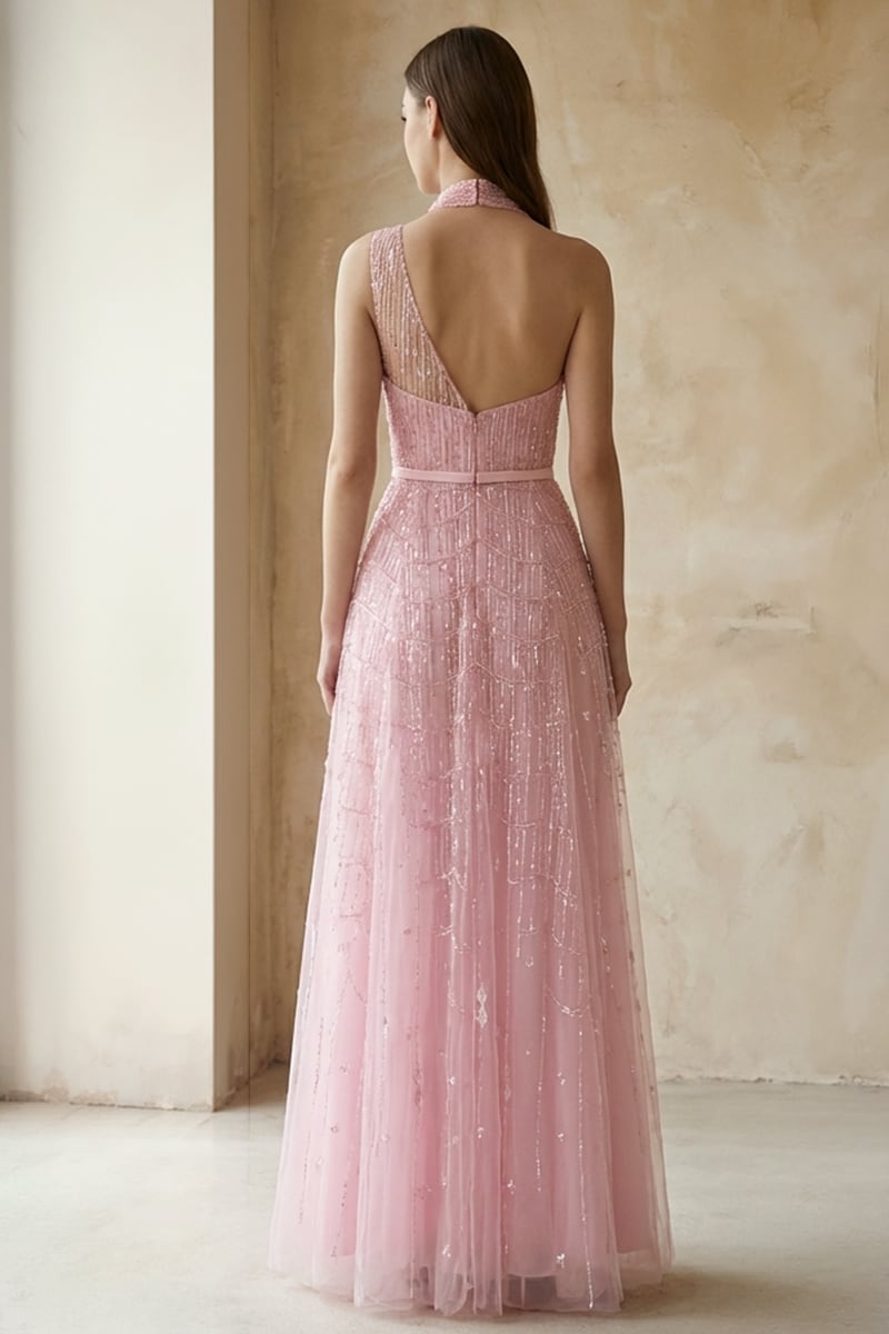 Colette Beaded Embellished Gown | JewelClues #color_pink