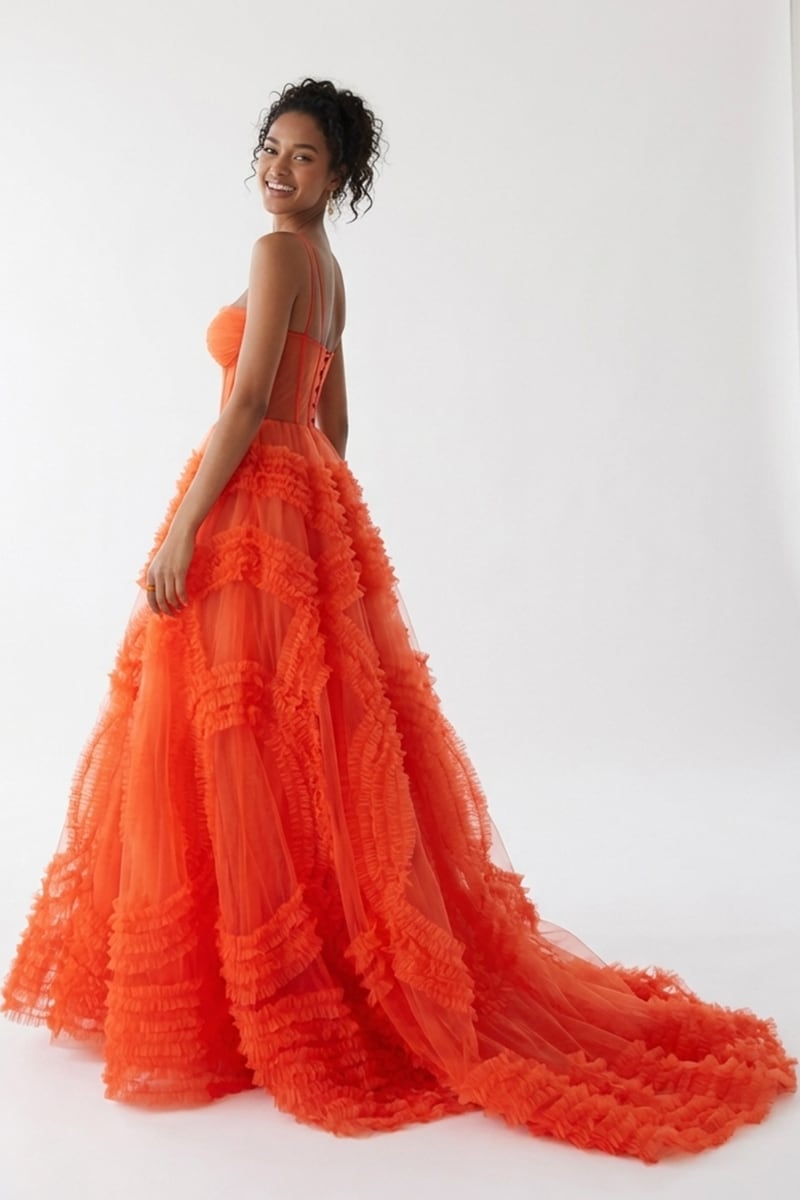 Coralie Ruffled Tulle Couture Gown | Jewelclues
