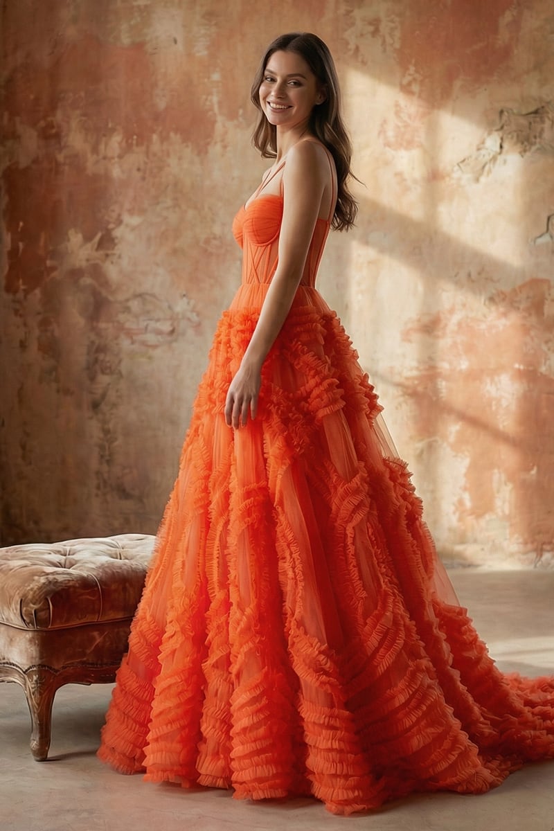 Coralie Ruffled Tulle Gown | Jewelclues