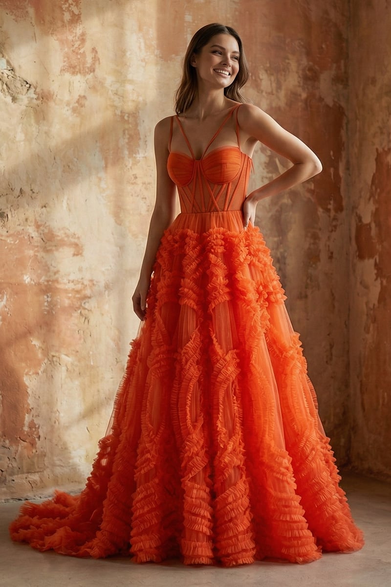 Coralie Ruffled Tulle Gown | Jewelclues