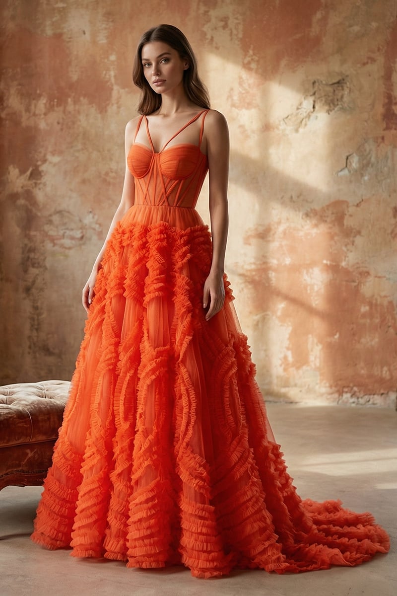 Coralie Ruffled Tulle Gown | Made-To-Order | JewelClues