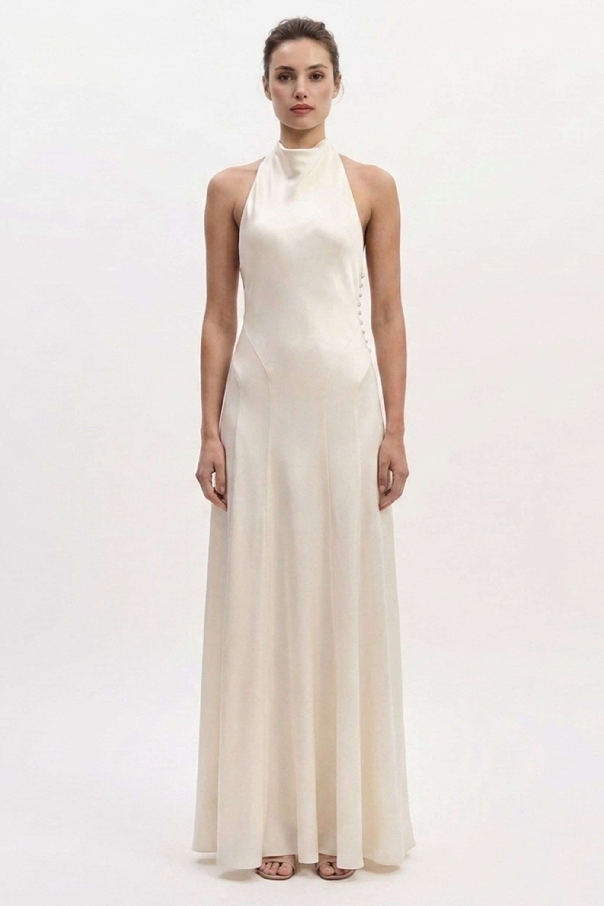 Daphne Backless Satin Gown | JewelClues