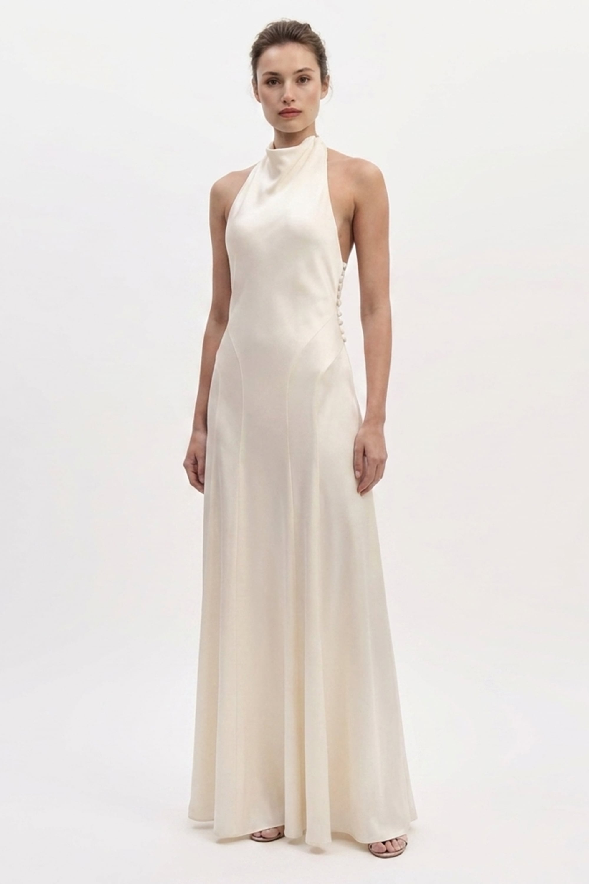 Daphne Backless Satin Gown | JewelClues