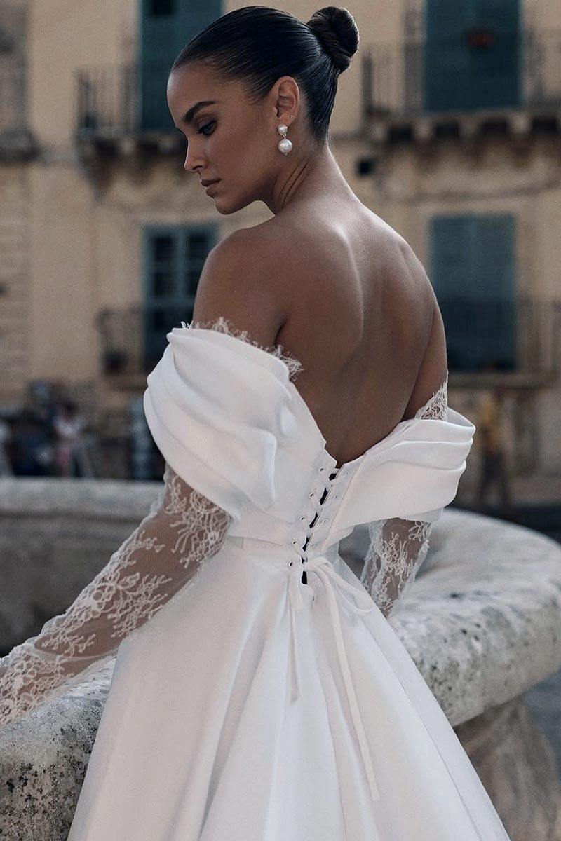Endless Dedication Off-the-Shoulder Wedding Dress | Jewelclues