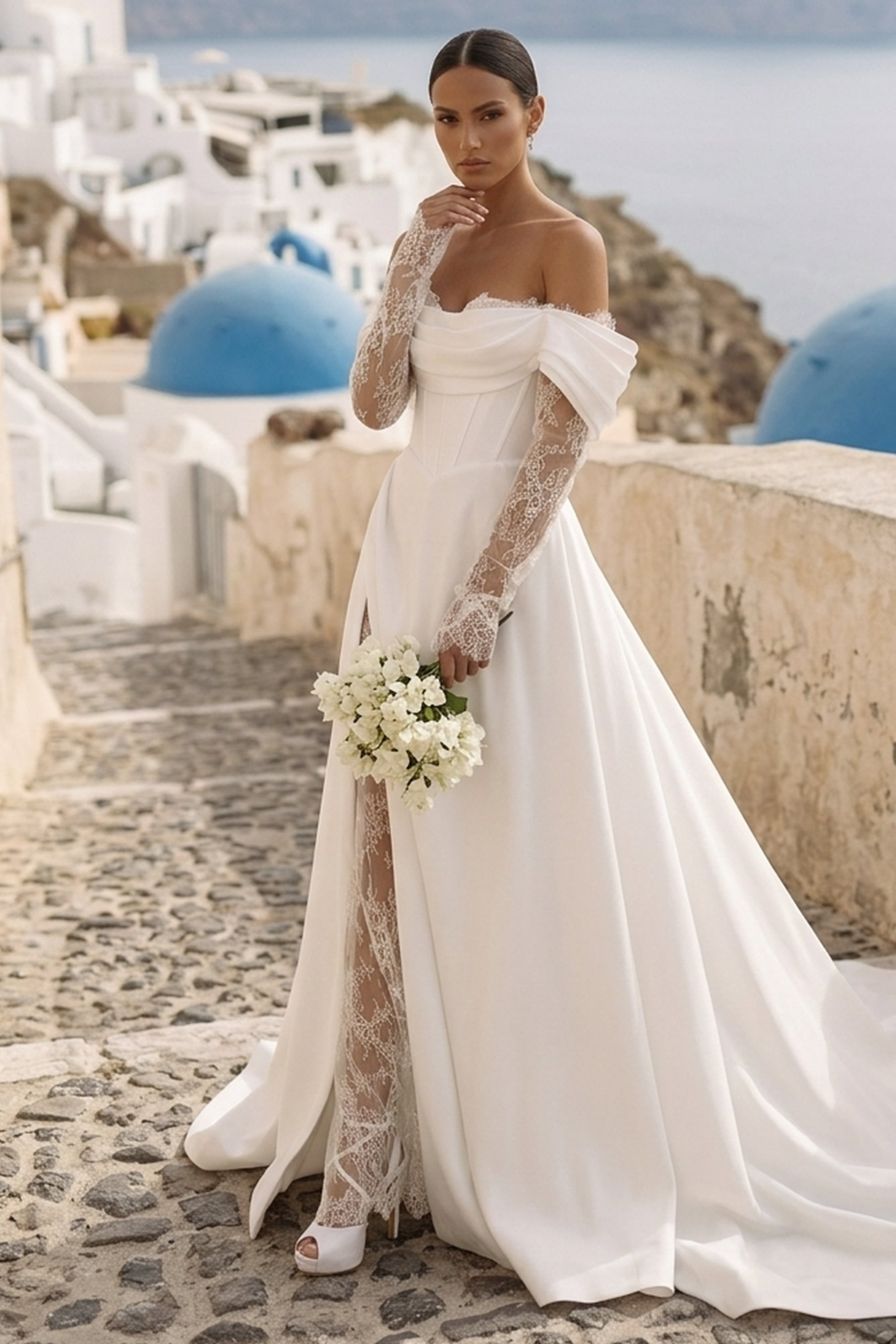 Endless Dedication Off-the-Shoulder Wedding Dress | JewelClues
