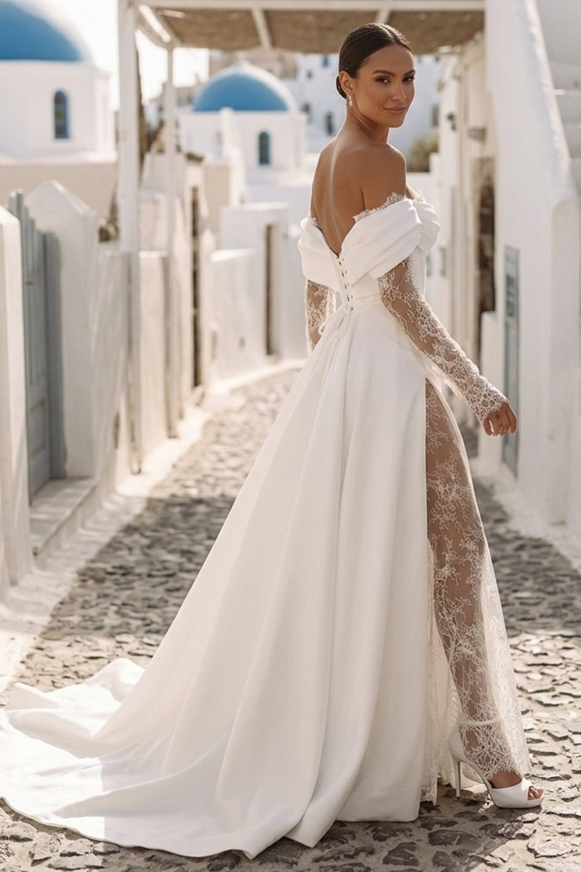 Endless Dedication Off-the-Shoulder Wedding Dress | JewelClues