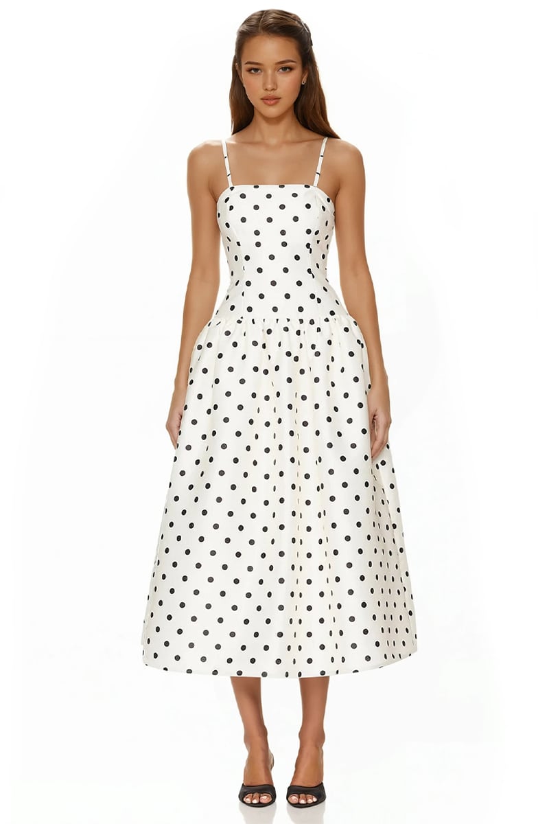 Ennis Polka Dot Midi Dress | Jewelclues