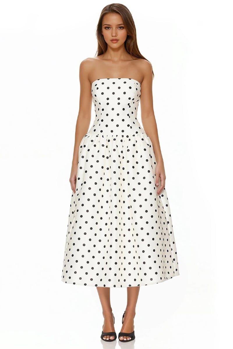 Ennis Polka Dot Midi Dress | Jewelclues
