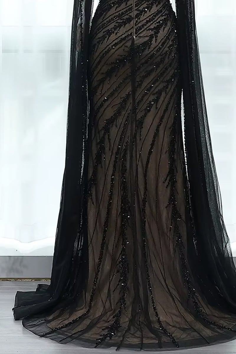 Esme Beaded Gala Gown | Jewelclues #color_black