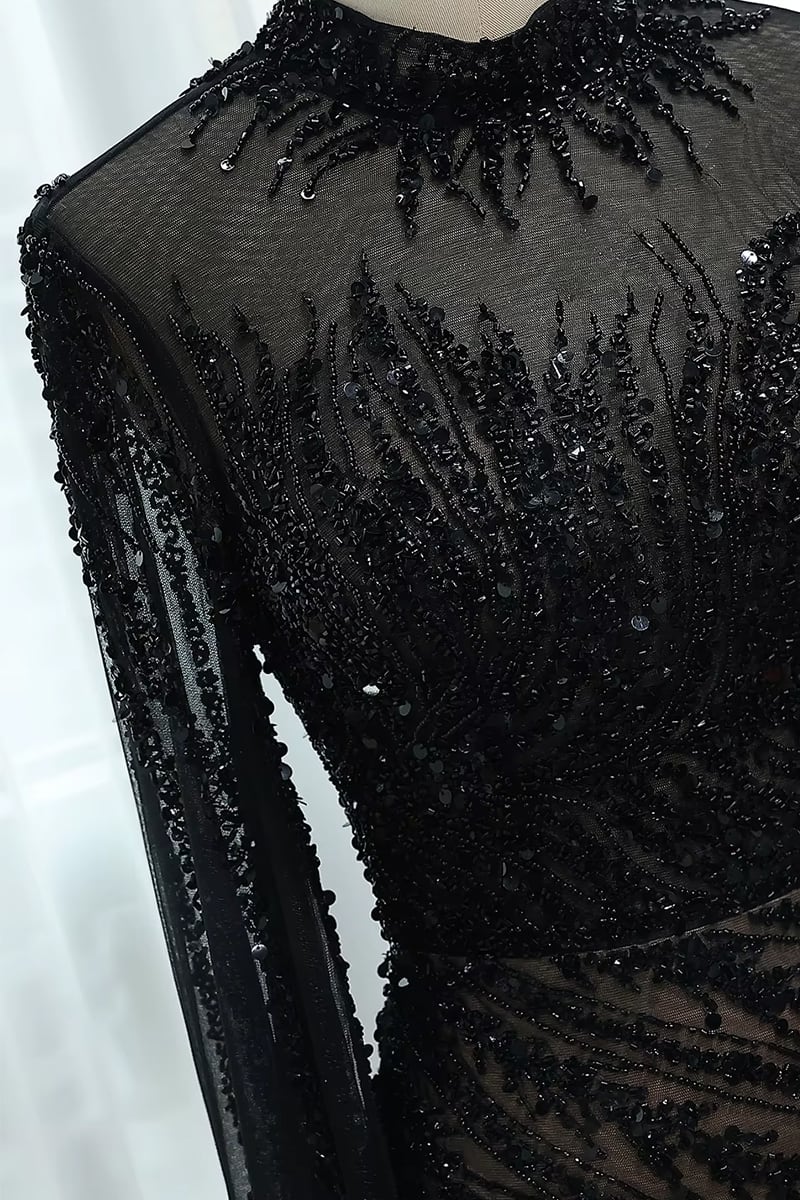 Esme Beaded Gala Gown | Jewelclues #color_black