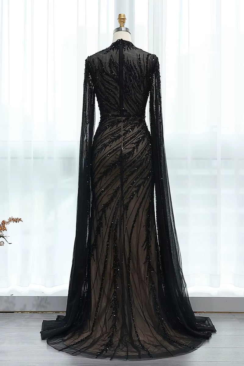 Esme Beaded Gala Gown | Jewelclues #color_black
