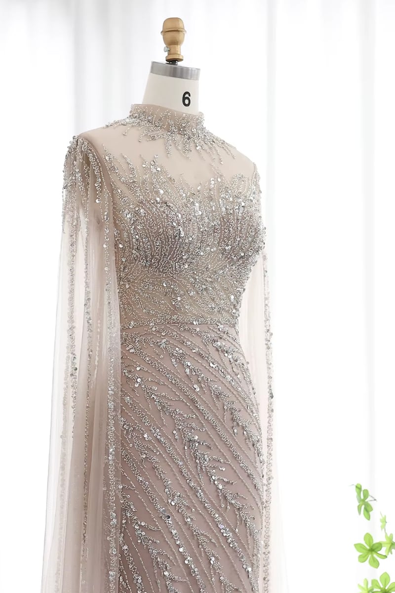 Esme Beaded Gala Gown | Jewelclues #color_nude