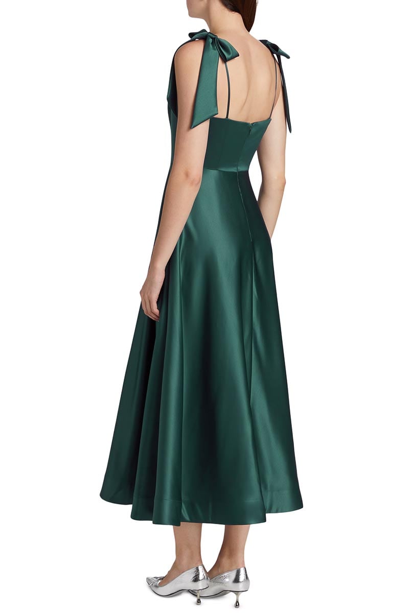 Esme Satin Midi Dress | Jewelclues #color_green