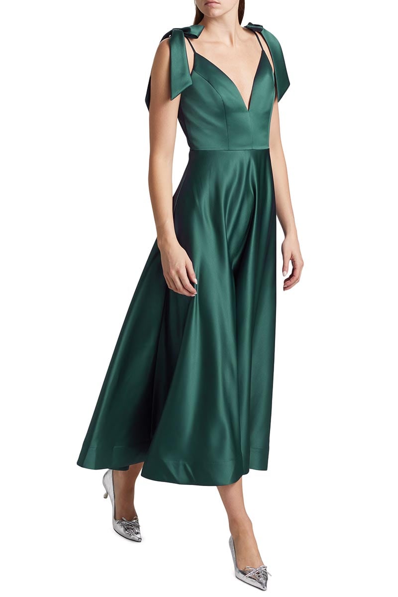 Esme Satin Midi Dress | Jewelclues #color_green