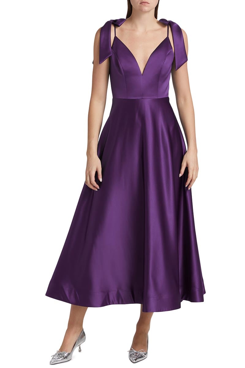 Esme Satin Midi Dress | Jewelclues #color_purple