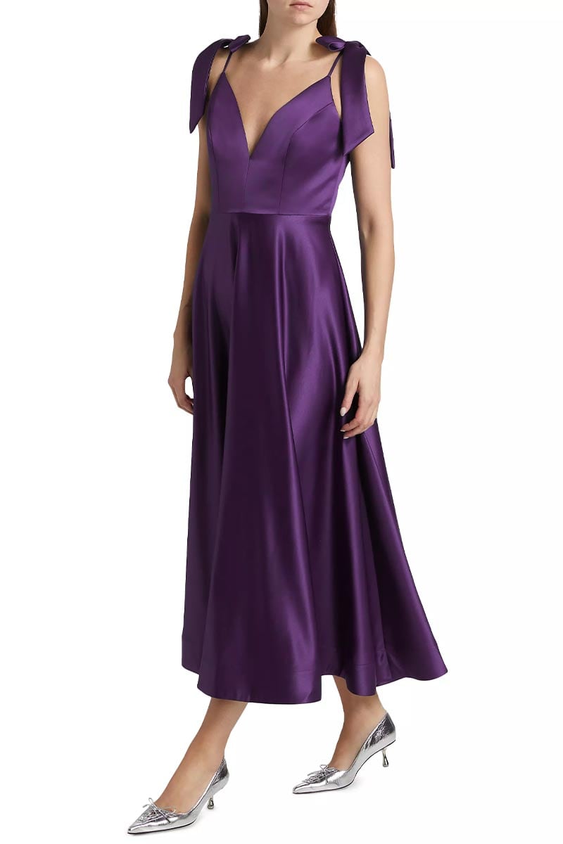 Esme Satin Midi Dress | Jewelclues #color_purple