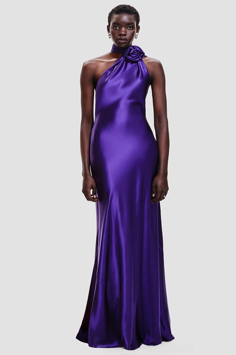 Evening Glam Satin Maxi Dress | Jewelclues