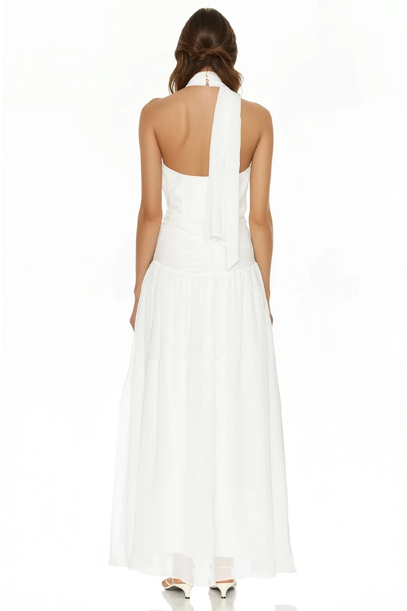 Evianna Off White Chiffon Gown | Jewelclues