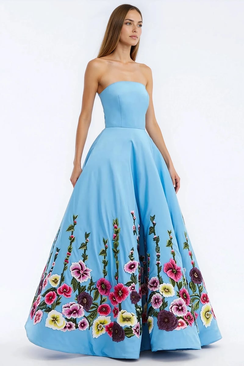 Fleur of Dreams Floral Lace Applique Maxi Dress | Jewelclues