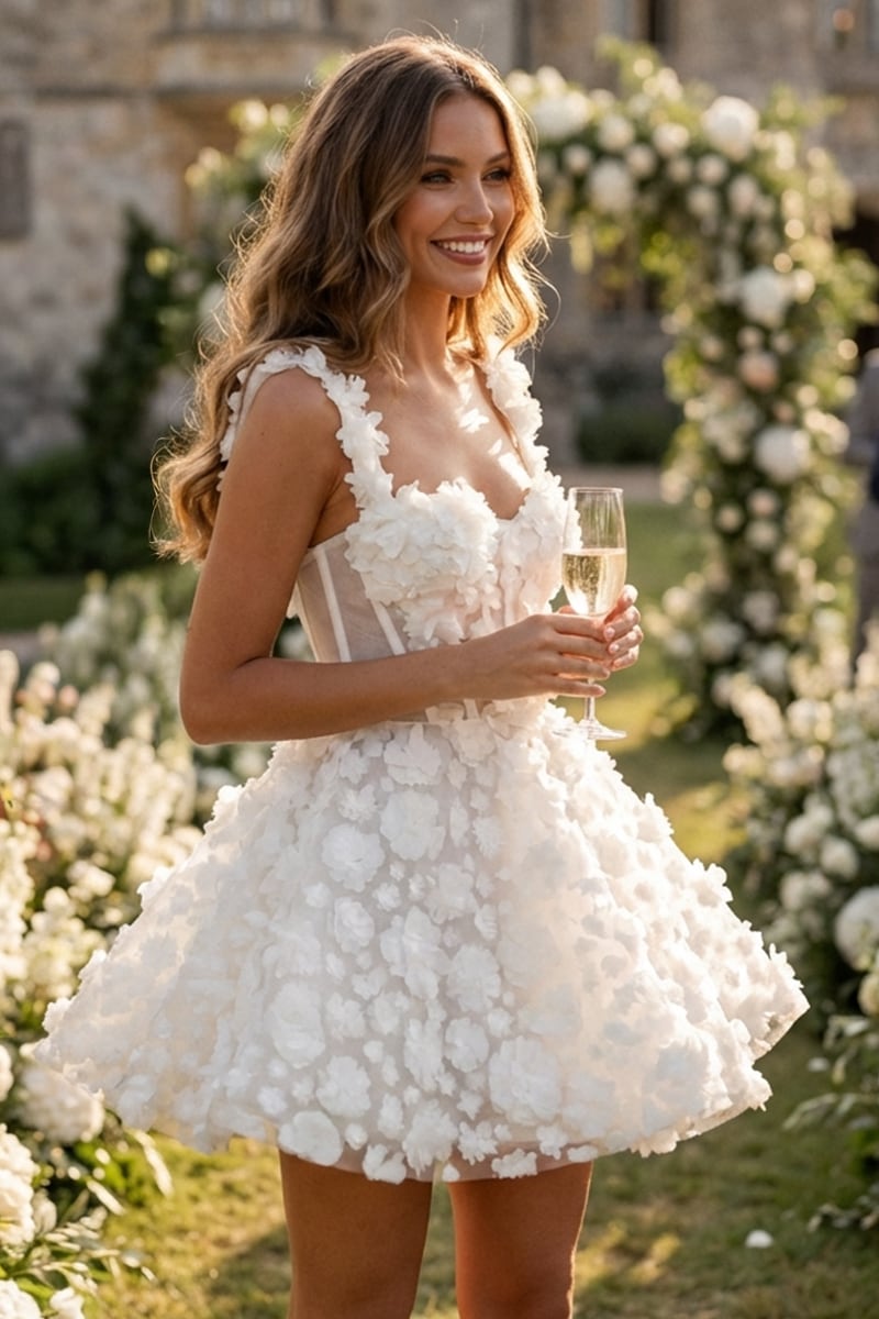 Florence 3D Floral Applique Mini Dress