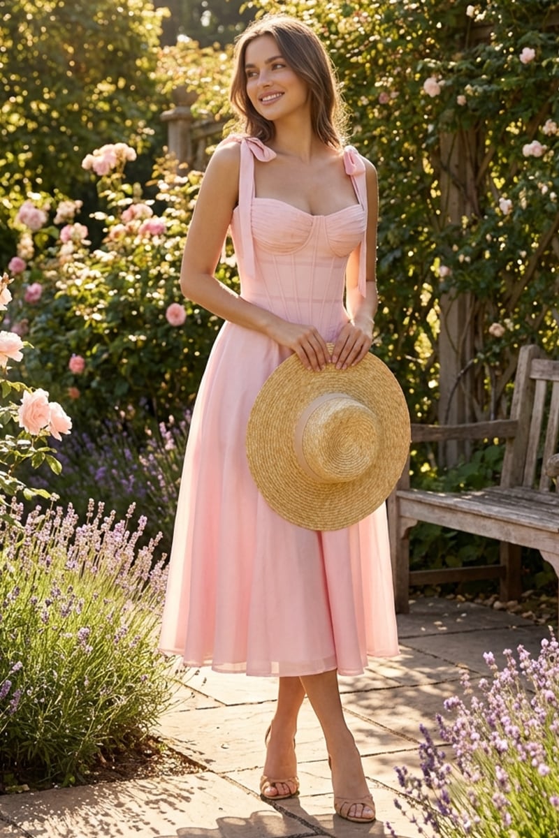 Full Heart Tie-Strap Midi Dress | Jewelclues