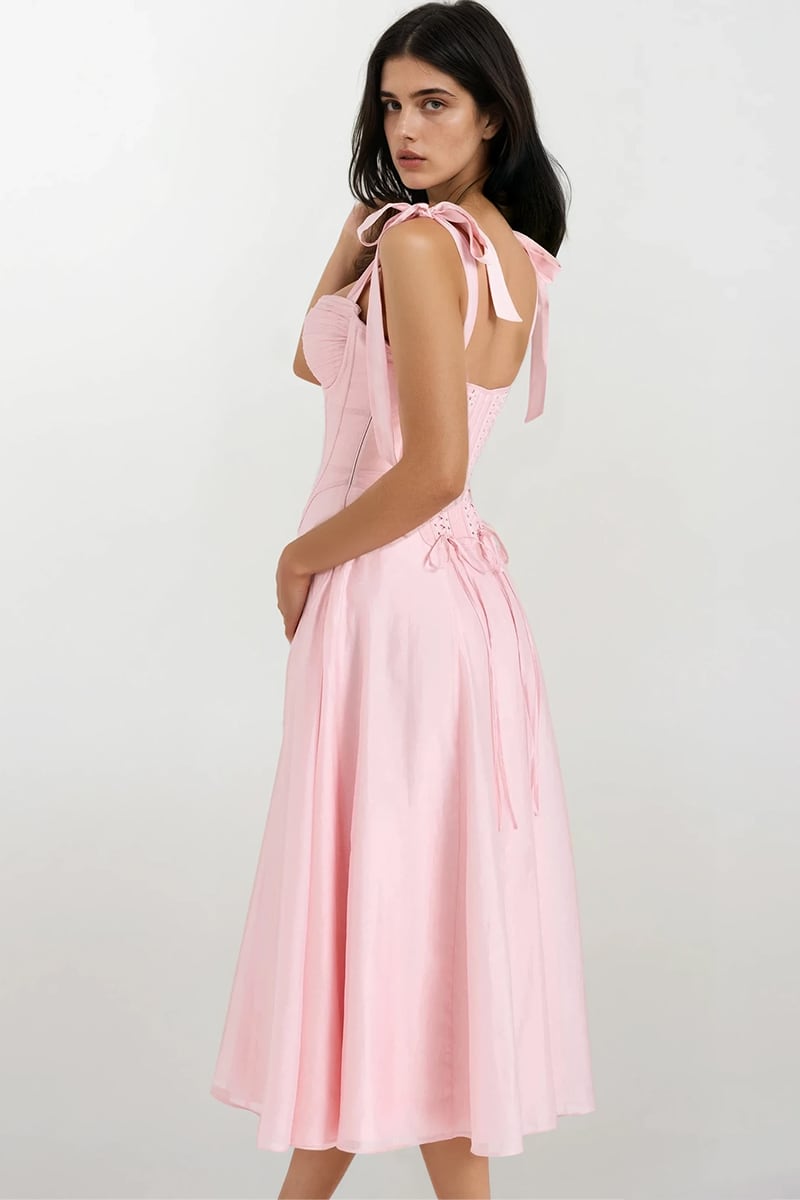 Full Heart Tie-Strap Midi Dress | Jewelclues