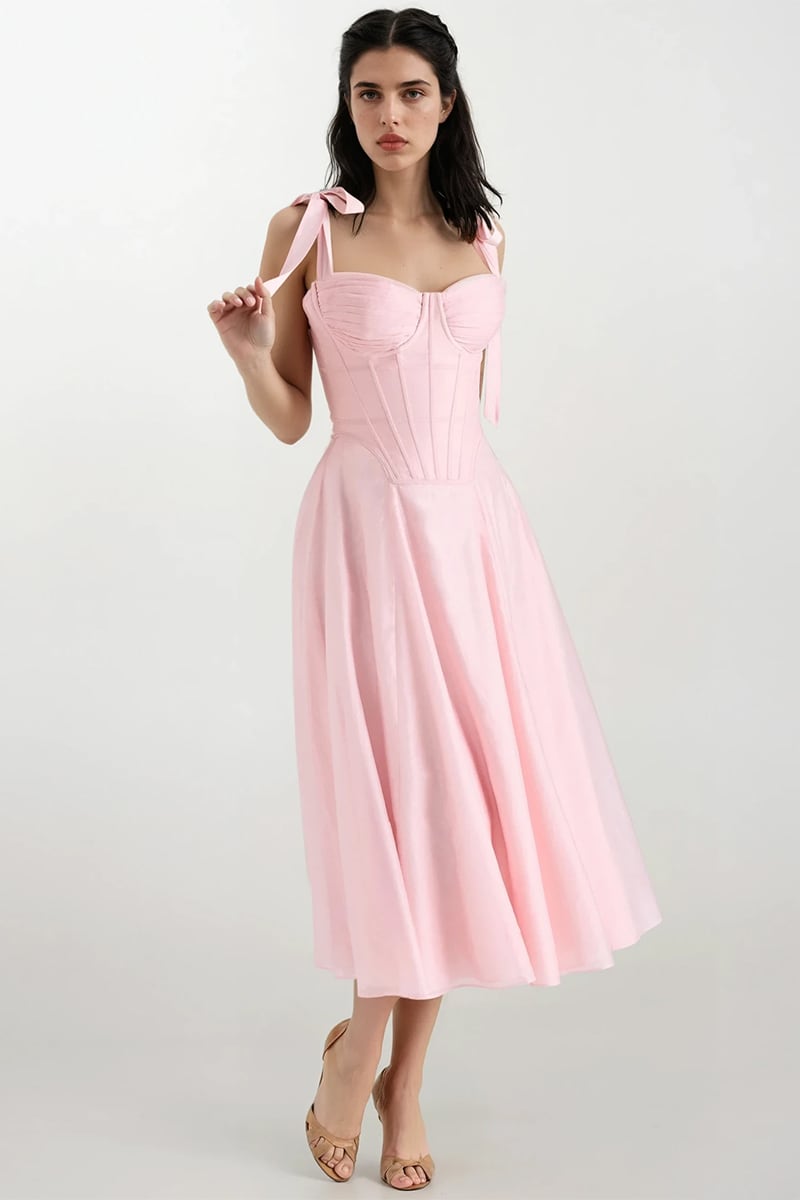 Full Heart Tie-Strap Midi Dress | Jewelclues