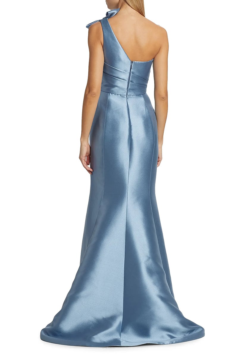 Garnita Bow One-Shoulder Mikado Gown | JewelClues