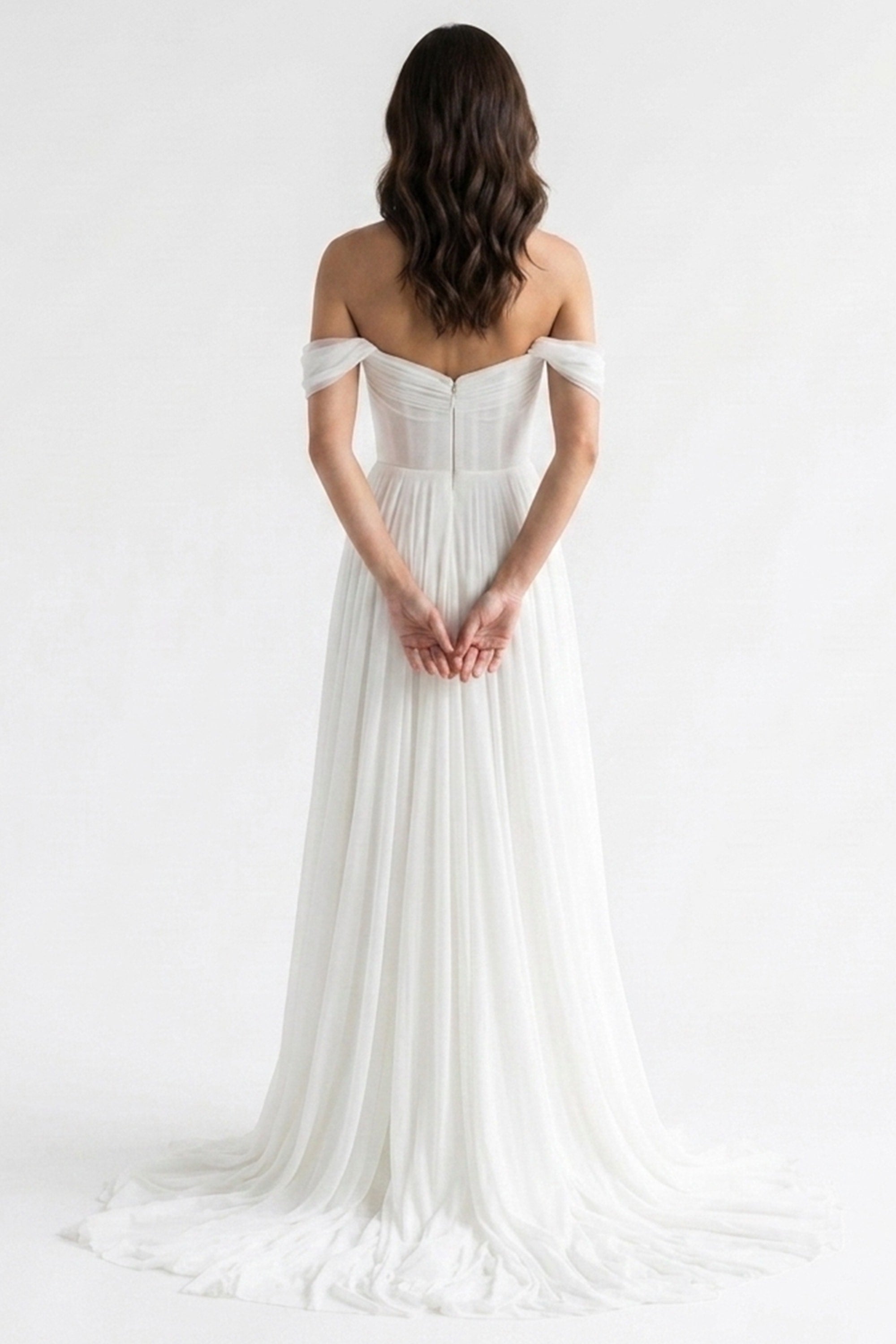 Genevieve Off-the-Shoulder Wedding Gown | JewelClues