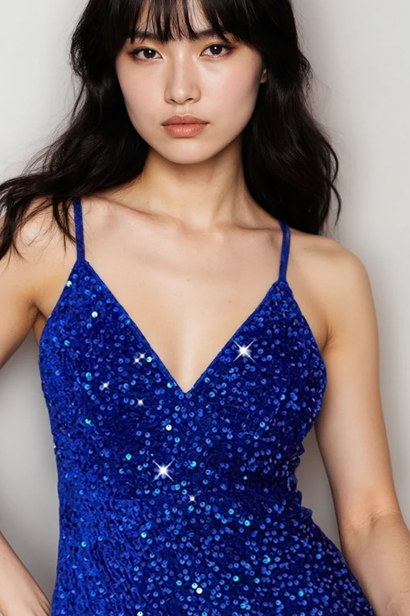 Gibbs Sequin Mini Dress | Jewelclues #color_blue