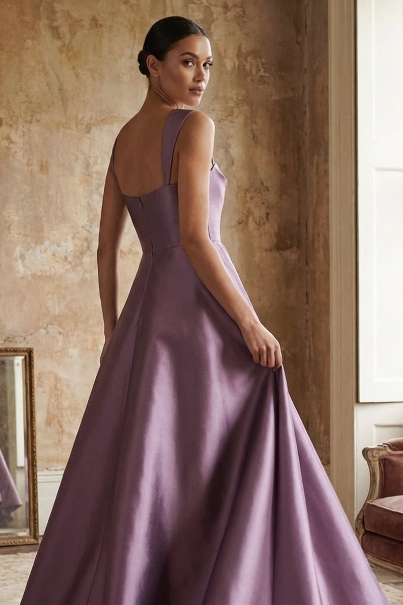 Giselle Draped Mikado Satin Gown | JewelClues #color_lavender