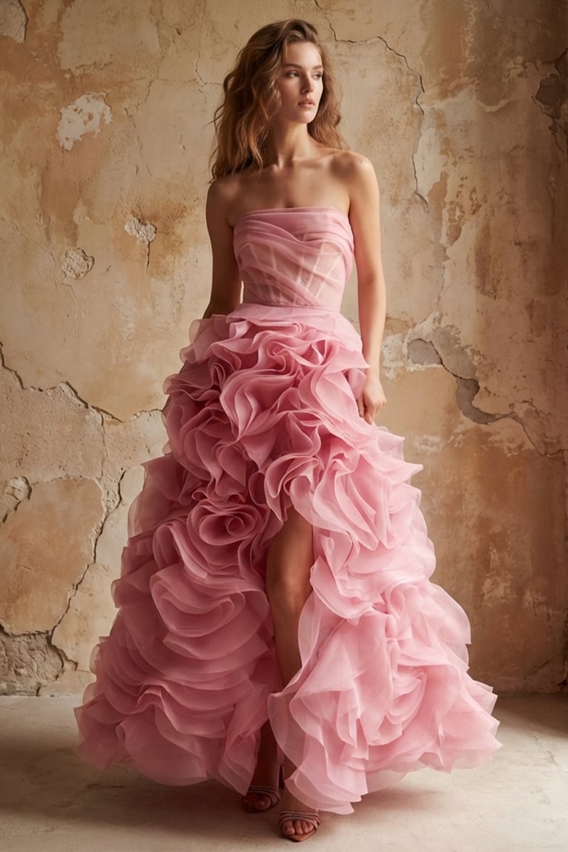 Harper Pink Strapless Maxi Dress | Jewelclues