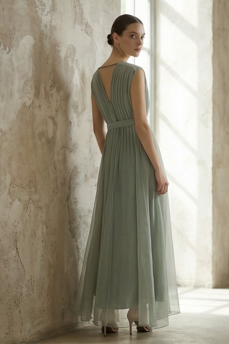Imogen Pleated Maxi Dress | JewelClues #color_sage