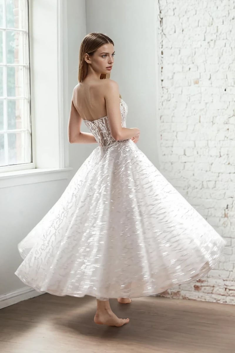 Iskra Sequin Strapless Midi Dress | JewelClues