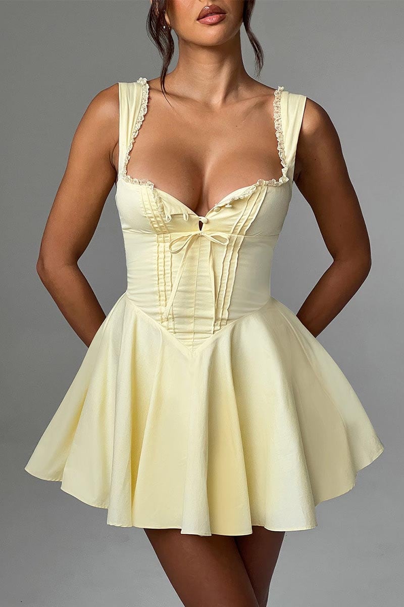 Isla Tie-Back Summer Mini Dress | Jewelclues #color_buttermilk