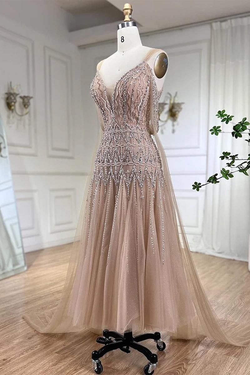 Jasmin Bead-Embellished Tulle Midi Dress | Jewelclues