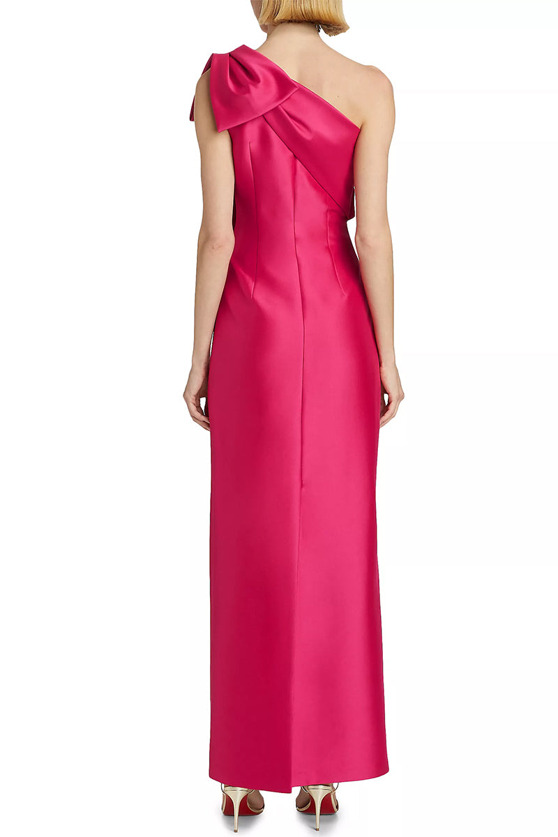 Jesse One-Shoulder Mikado Gown | JewelClues #color_hot pink