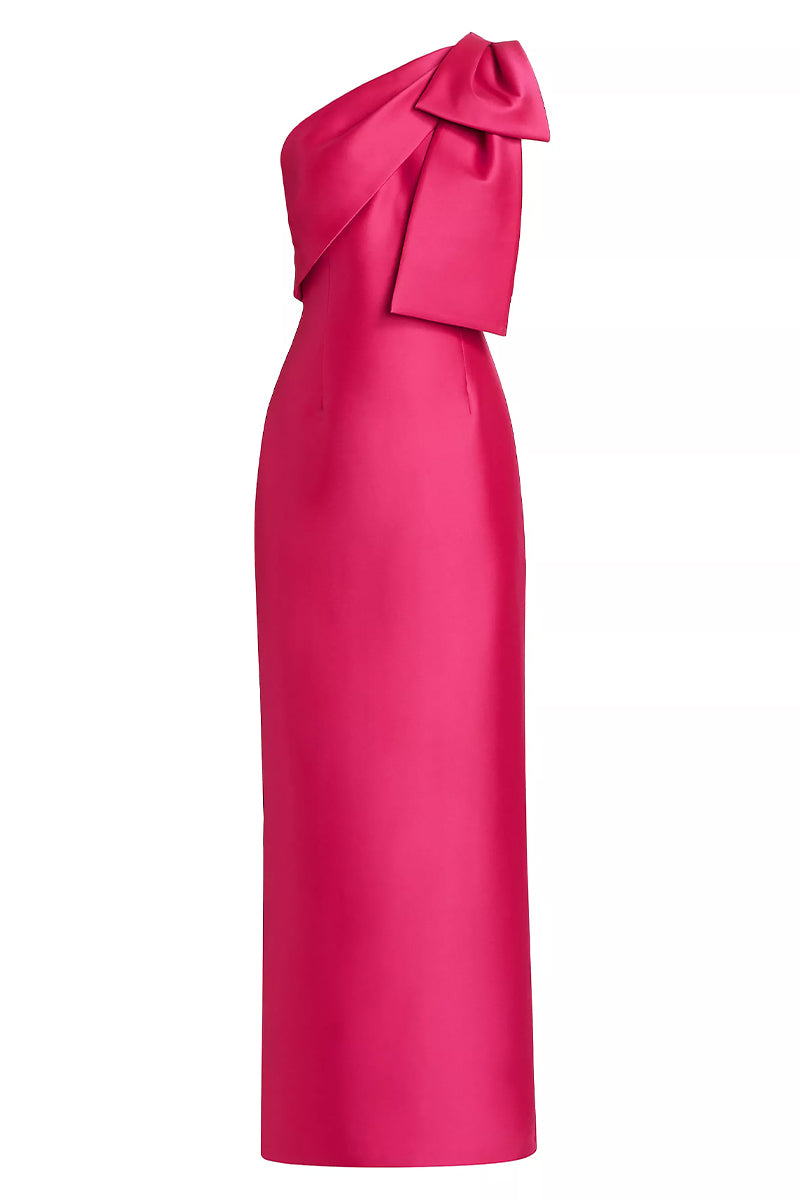 Jesse One-Shoulder Mikado Gown | JewelClues #color_hot pink