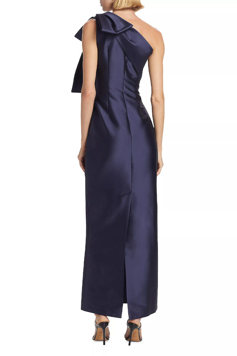 Jesse One-Shoulder Mikado Gown | JewelClues #color_navy blue